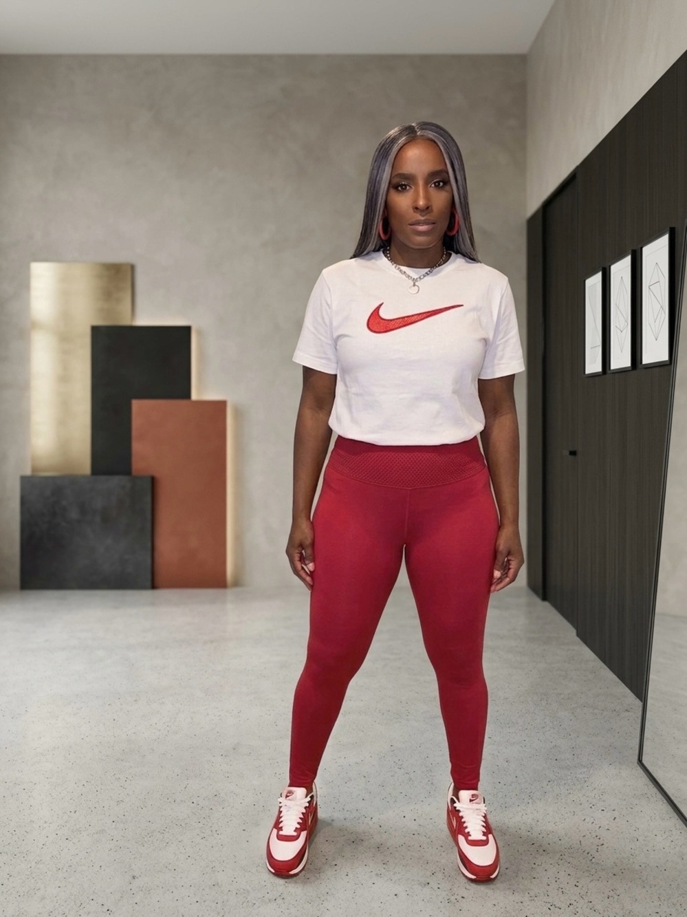 Like New Women's Burgundy High-Rise Athletic Leggings